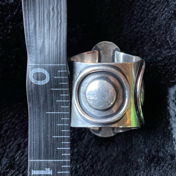 Chunky Natural Australian Opal Sterling Silver Moon Ring - Picture 5 of 12